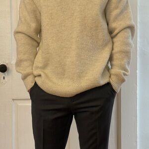 Zara Men's Beige Crewneck Sweater